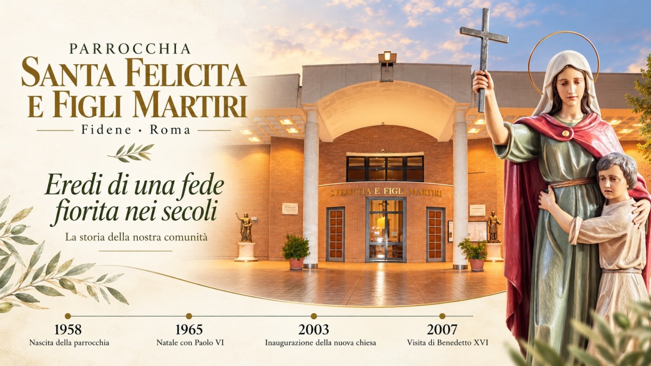 La chiesa di Santa Felicita e Figli Martiri a Fidene, santa Felicita con un figlio e le principali tappe della storia parrocchiale.